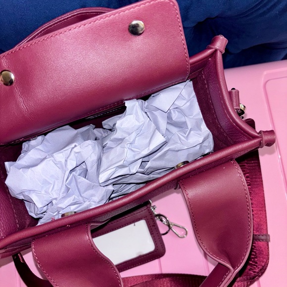 NWT! STEVE MADDEN Burgundy Satchel Bag and Wallet Set - Picture 6 of 7